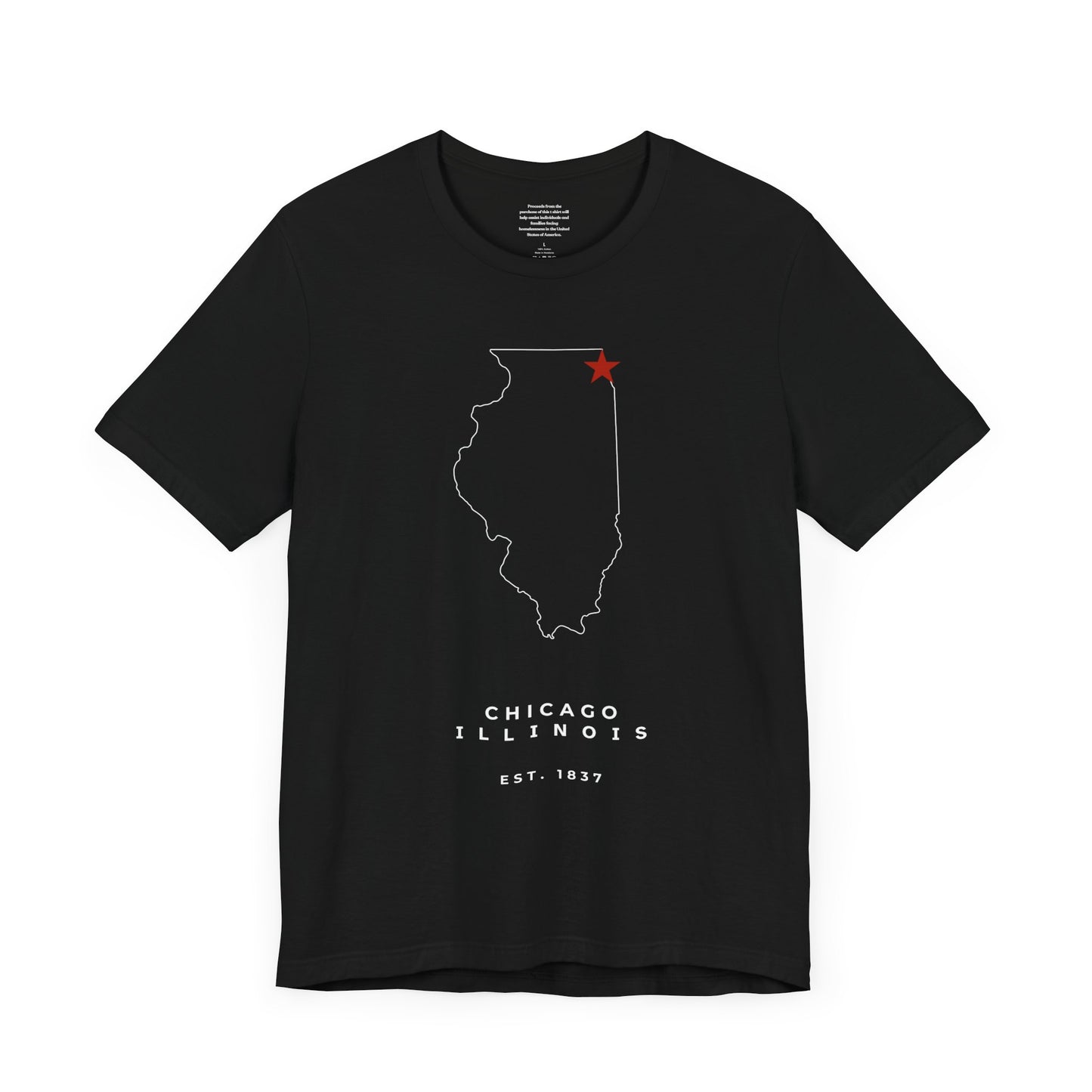 Chicago Red Star Map - Unisex Short Sleeve Tee