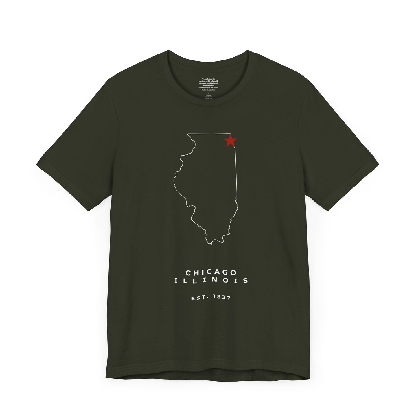 Chicago Red Star Map - Unisex Short Sleeve Tee