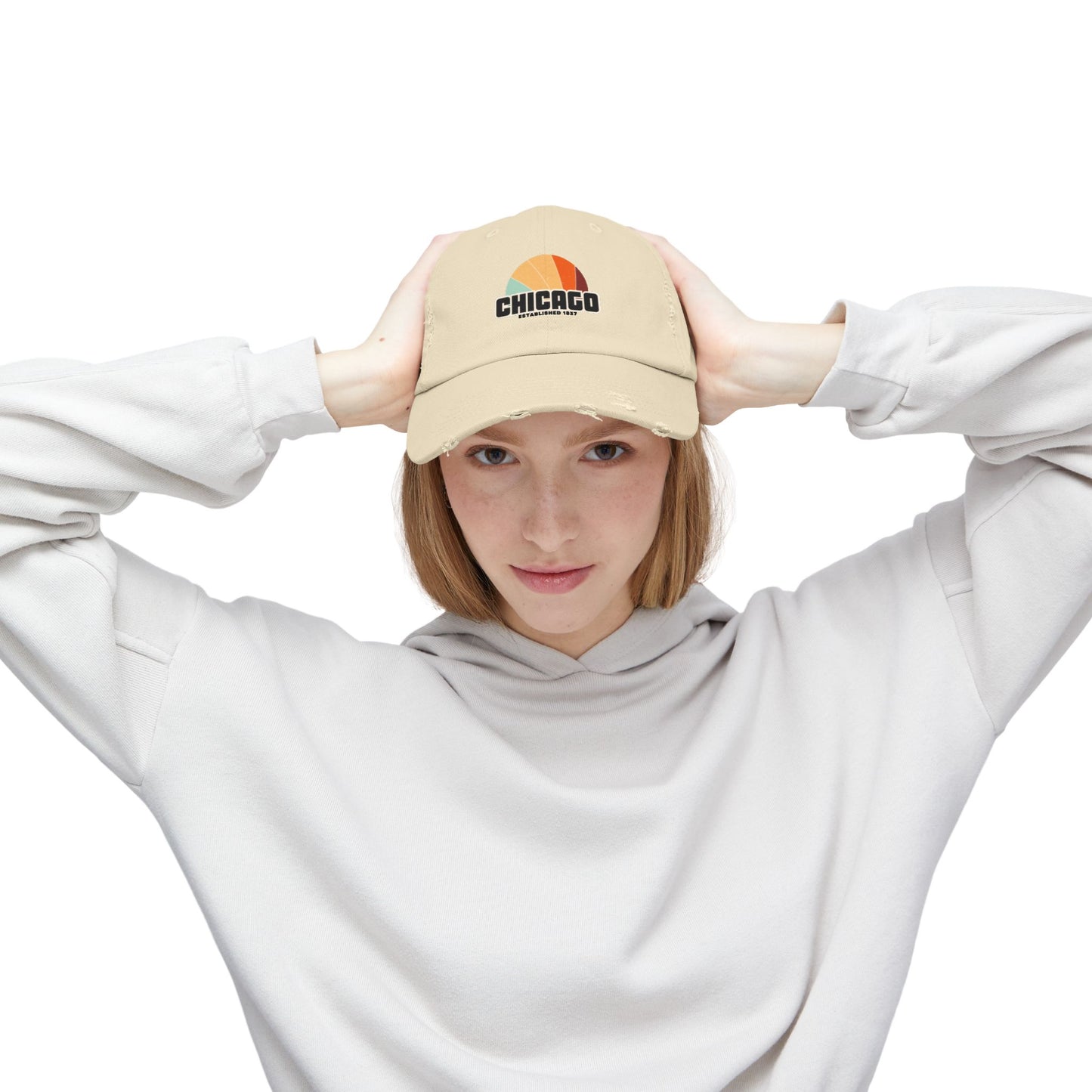 Chicago Color Wheel - Unisex Distressed Cap