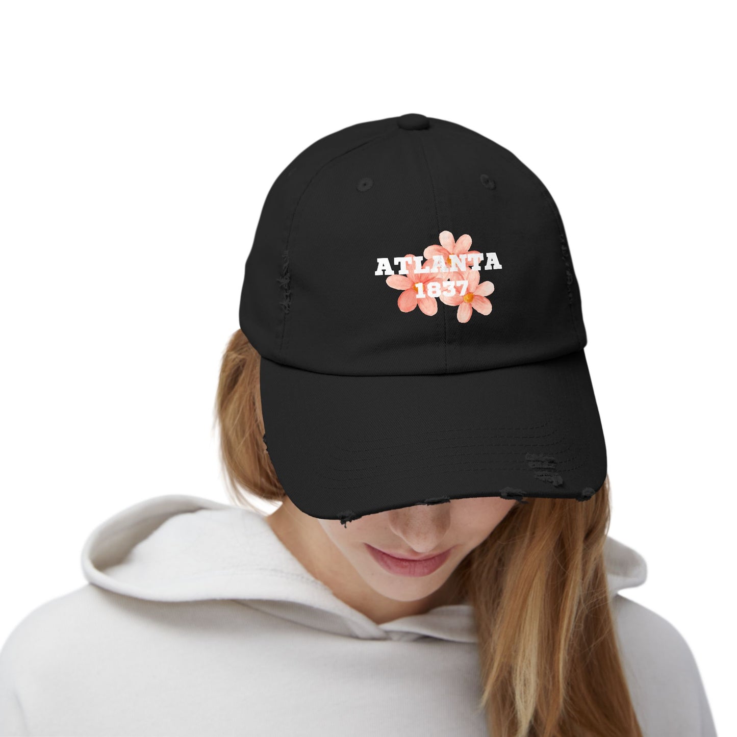 Peach Tree Flower 1837 Atlanta - Unisex Distressed Cap