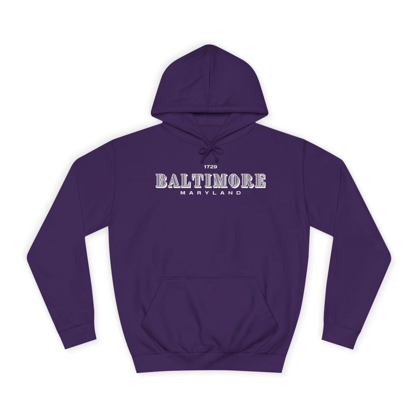 Baltimore Elegant Logo 1729 - Unisex College Hoodie