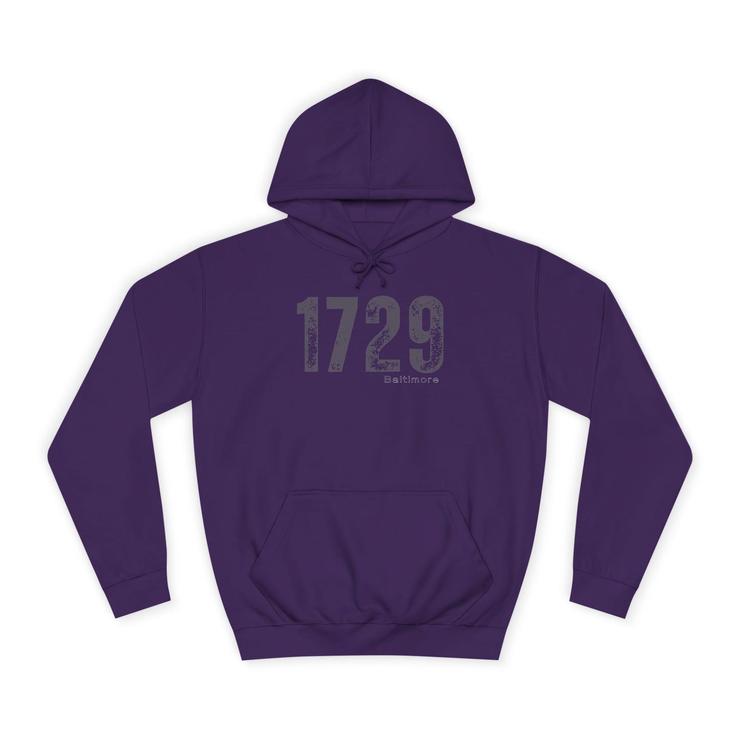 1729 Baltimore (Purple/Black) - Unisex College Hoodie