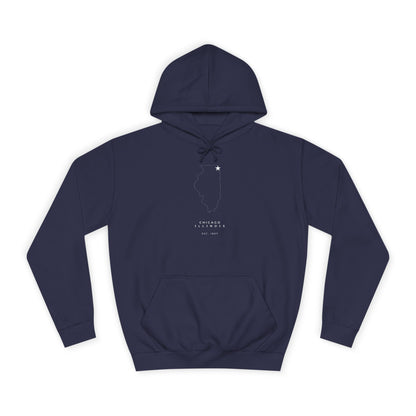 Chicago Illinois Star Map - Unisex College Hoodie