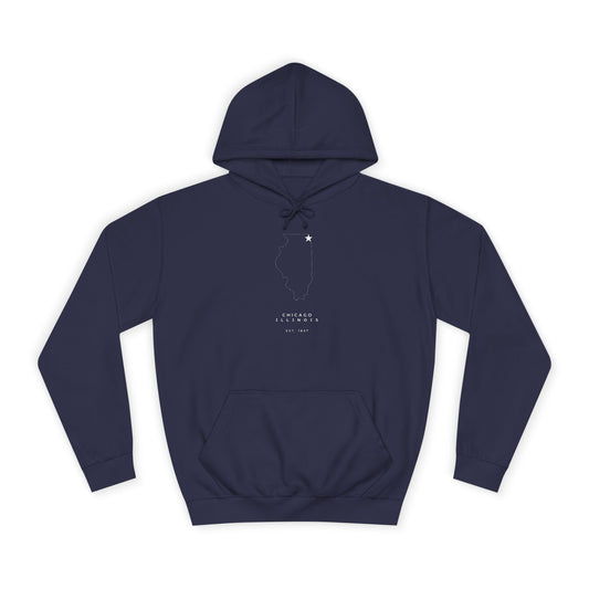 Chicago Illinois Star Map - Unisex College Hoodie