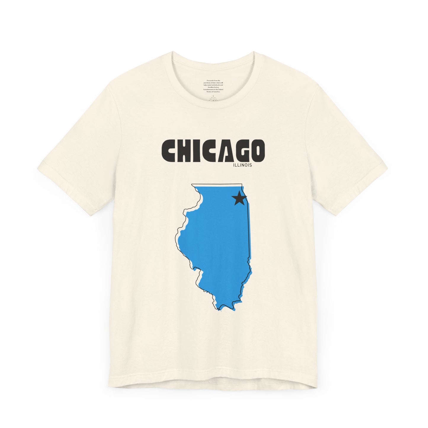 Copy of Chicago Illinois Star Map (Blue) - Unisex Short Sleeve Tee
