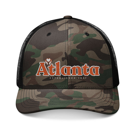 Helping Hearts Atlanta - Camouflage Black Embroidered Trucker Hat