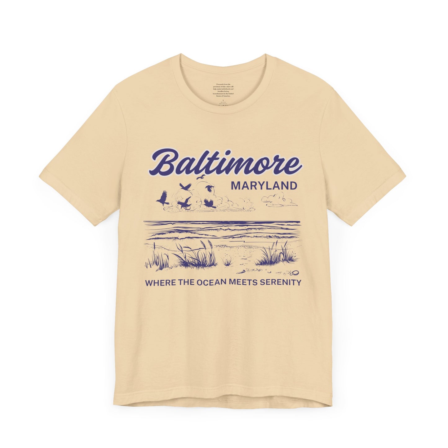 Where The Ocean Meets Serenity Baltimore - Unisex Short Sleeve Tee