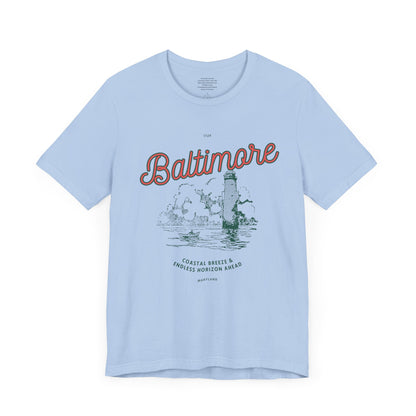 Costal Breeze & Endless Horizons Baltimore - Unisex Short Sleeve Tee