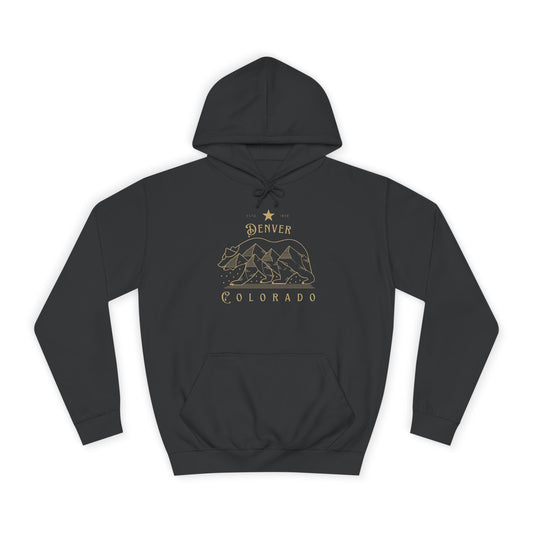 Big Bear Mountain Denver Colorado - Unisex College Hoodie