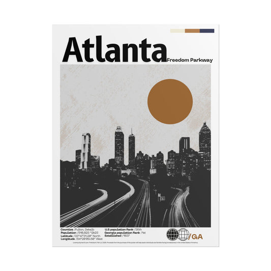 Freedom Parkway Atlanta - 18x24 Modern Wall Art Rolled Poster