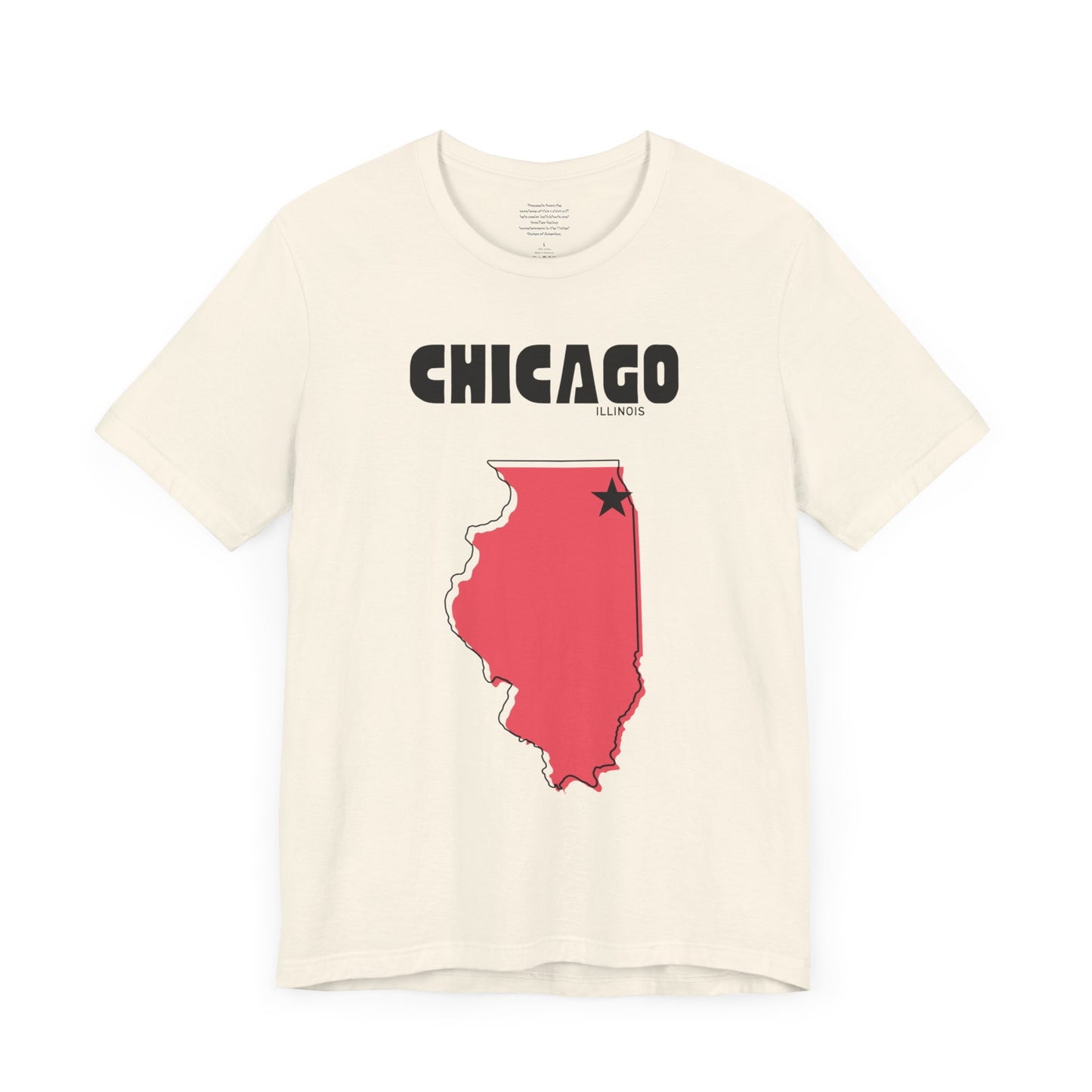 Chicago Illinois Star Map (Red) - Unisex Short Sleeve Tee