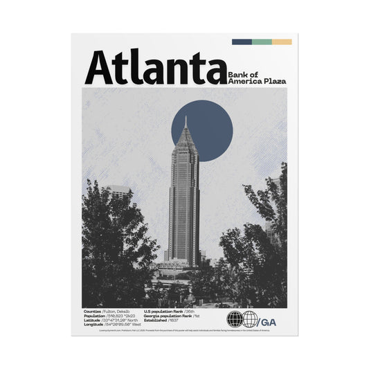 Bank of America Plaza Atlanta - 18x24 Modern Wall Art Rolled Poster