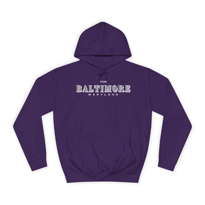 Baltimore Elegant Logo 1729 - Unisex College Hoodie