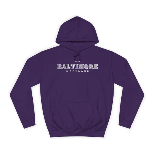 Baltimore Elegant Logo 1729 - Unisex College Hoodie