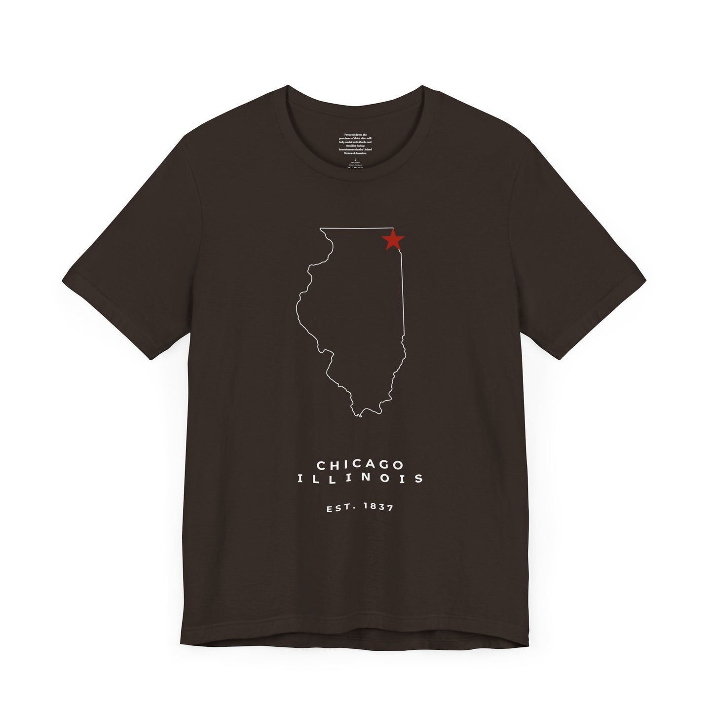 Chicago Red Star Map - Unisex Short Sleeve Tee