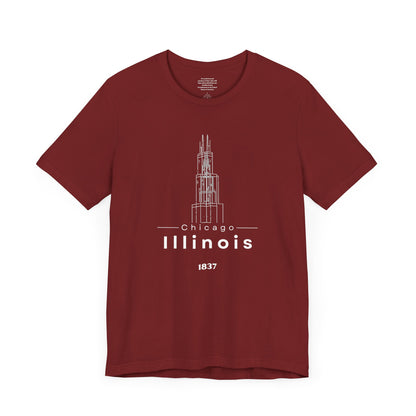 Willis Tower Chicago 1837 - Unisex Short Sleeve Tee