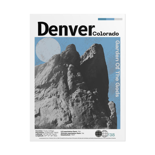 Garden Of The Gods Denver - 18x24 Modern Wall Art Rolled Poster