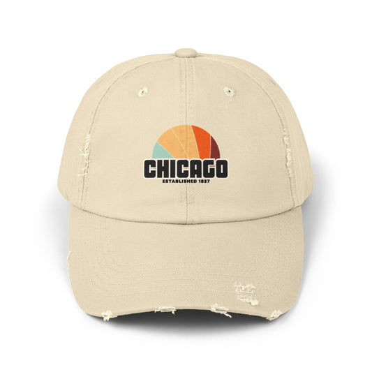 Chicago Color Wheel - Unisex Distressed Cap