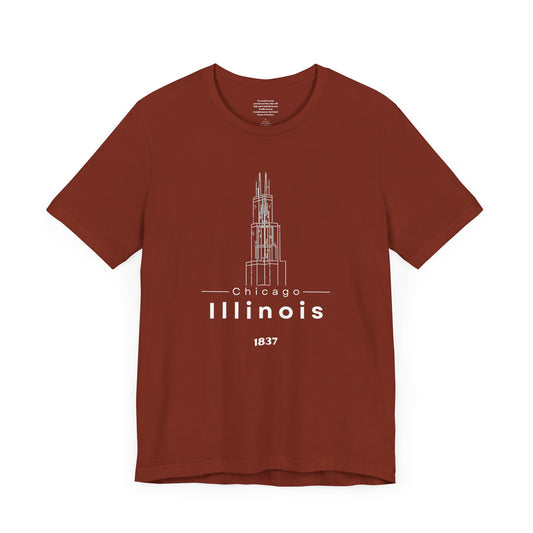 Willis Tower Chicago 1837 - Unisex Short Sleeve Tee