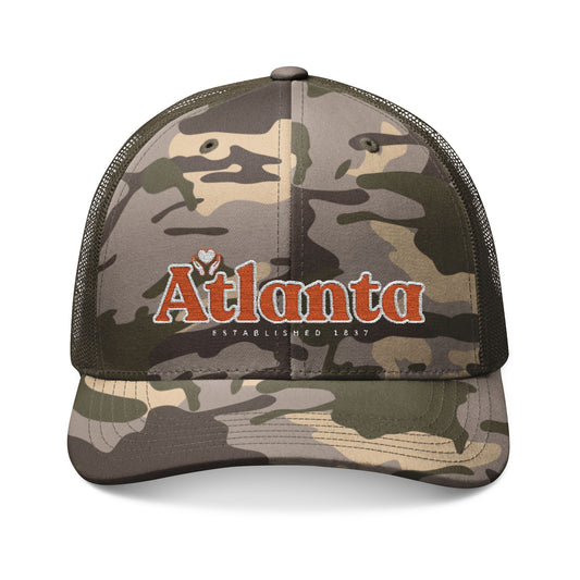 Helping Hearts Atlanta - Camouflage Olive Embroidered Trucker Hat