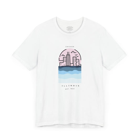Chicago Lakefront 1837 - Casual Unisex T-Shirt for City Lovers