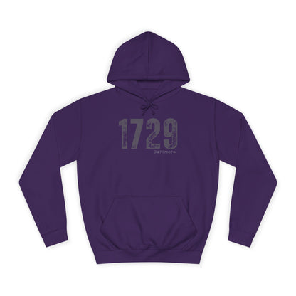 1729 Baltimore (Purple/Black) - Unisex College Hoodie
