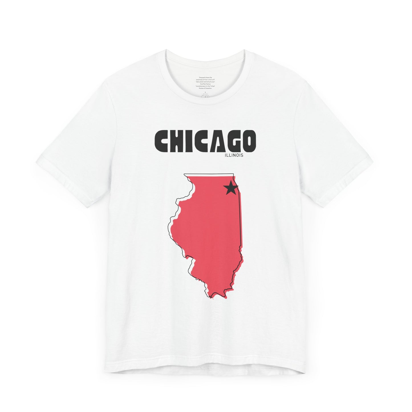 Chicago Illinois Star Map (Red) - Unisex Short Sleeve Tee